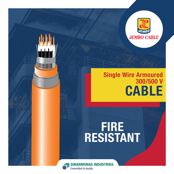 Kabel Fire Resistant with Single Wire Armoured 300/500 V